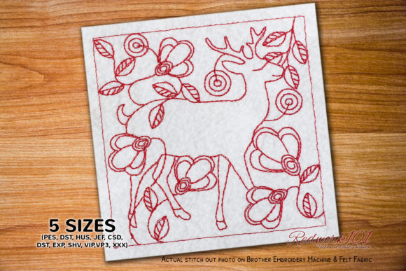 A Practical Review of the Cute Deer Floral Redwork Design