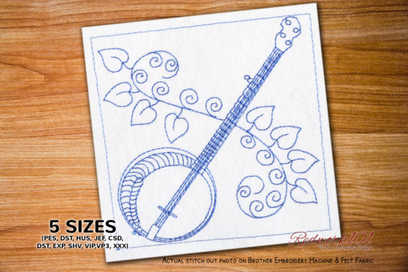A Professional Review of the Banjo String Instrument Embroidery Design