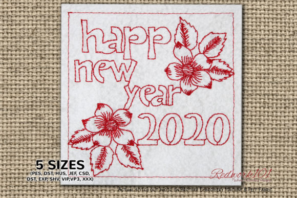 A Review of the Happy New Year Floral Design Redwork