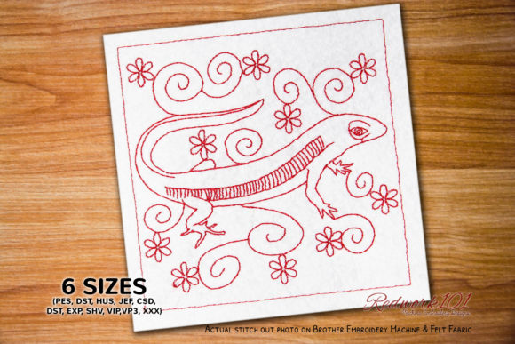 A Seasonal Guide to the Common Lizard Embroidery Design