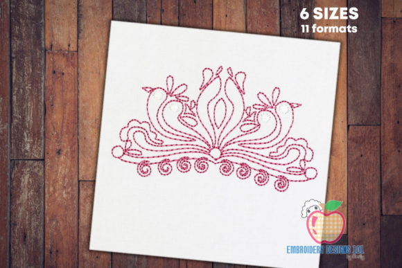 A Versatile Swirl Border Embroidery Design for Business Merchandise