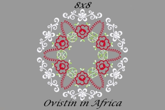 Beautiful Red Floral Quilt Block Embroidery Design Review