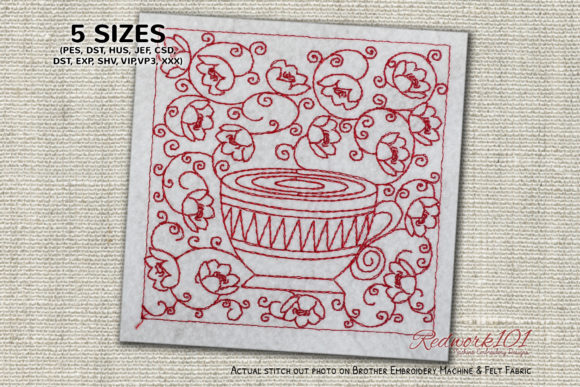 Floral Seamless Pattern with Coffee Cup Embroidery Review