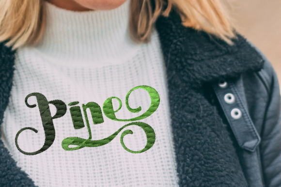 Pine Lettering: A Subtle Botanical Statement for Apparel