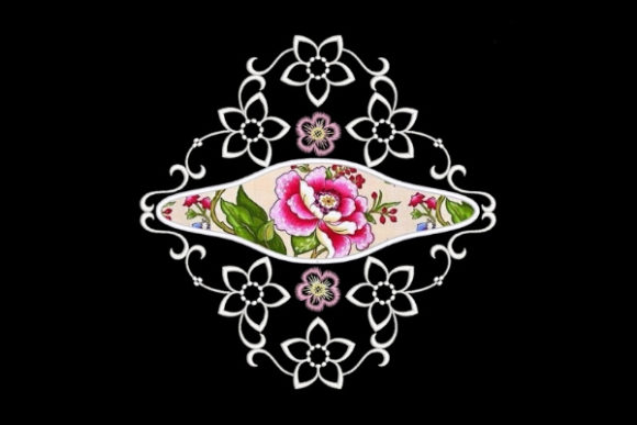 Pink Floral Satin Applique Quilt Block Design Review