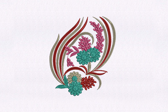 Swept Floral Quilting Design for Boutique Sweatshirts